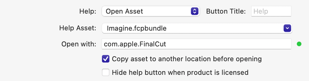 Open Asset options