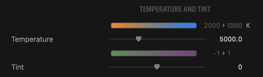 Temperature and Tint