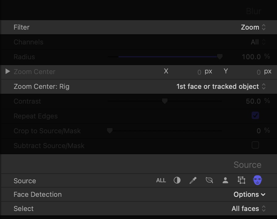 Rigging the Zoom center to a face detection