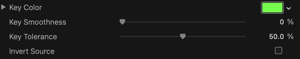 Color Key parameters